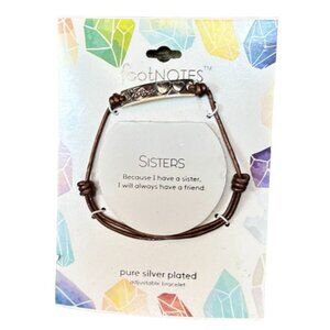 (6 for $25) Footnotes "Sisters"‎ Silver Plated Rope Bracelet NWT